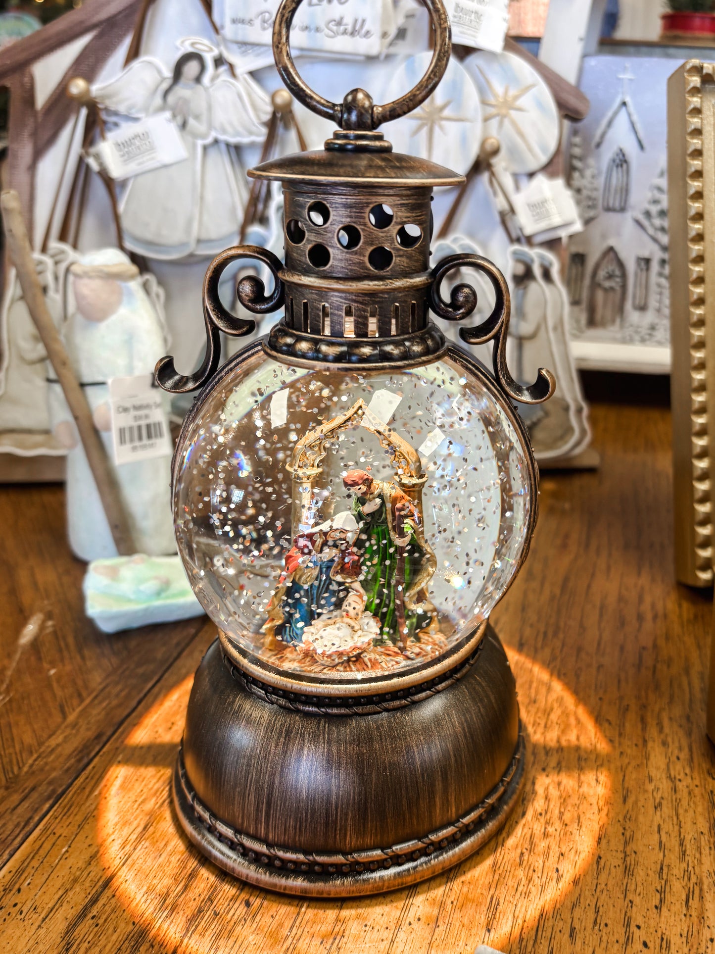 Holy Family Glitter Lantern