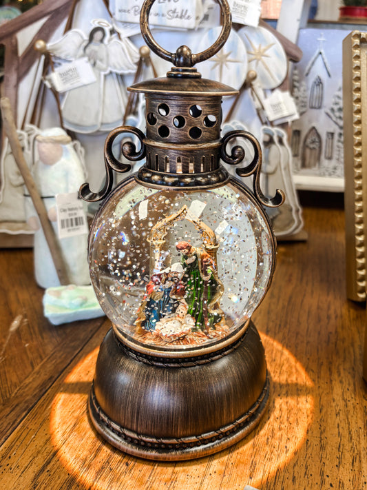 Holy Family Glitter Lantern