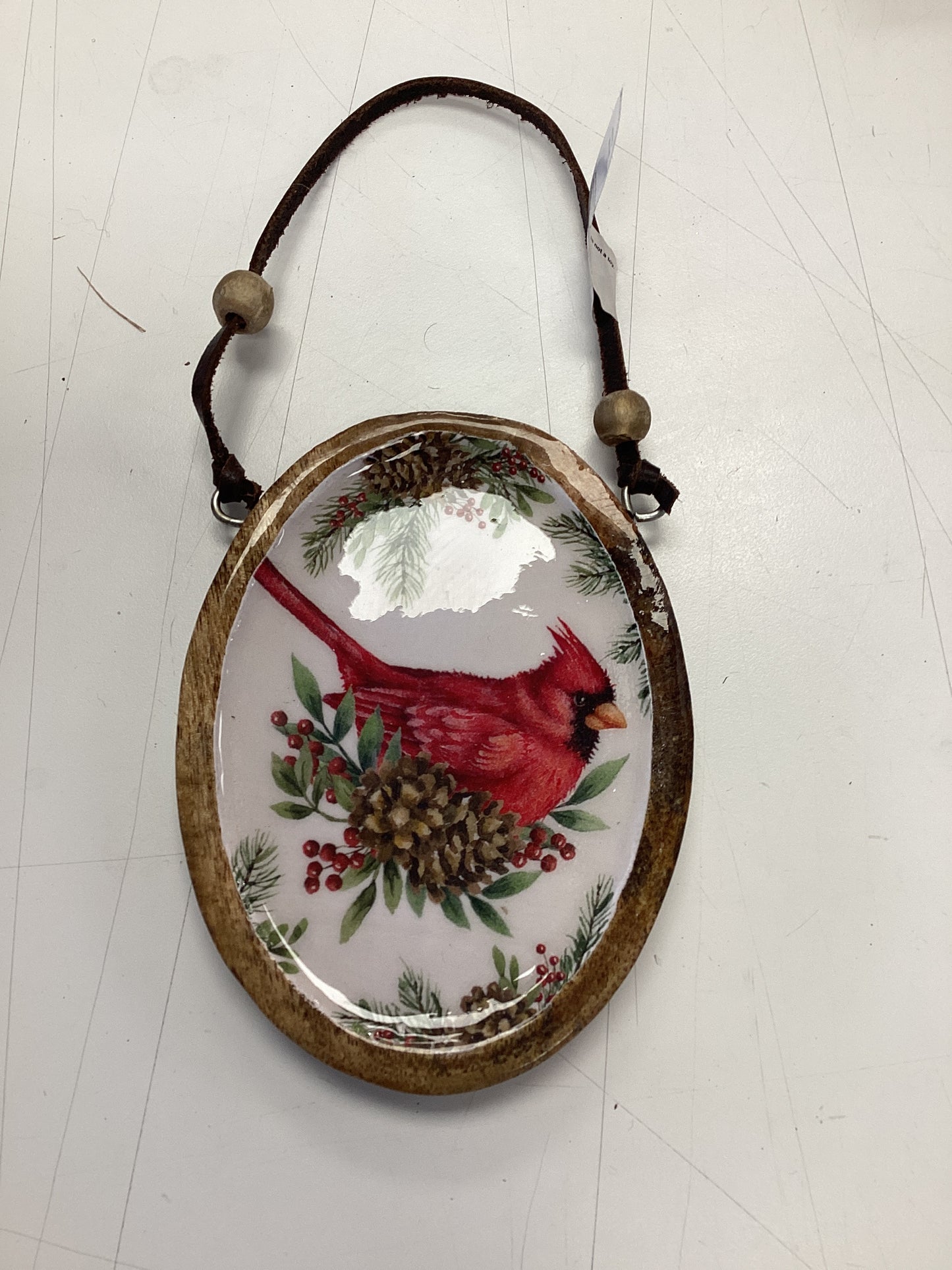 Wood Christmas Cardinal Ornament