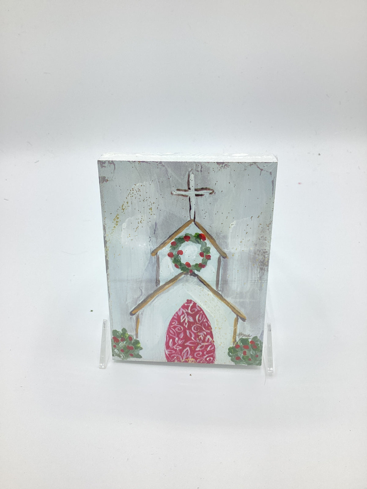Hand Embellished Table Box Sign- Church