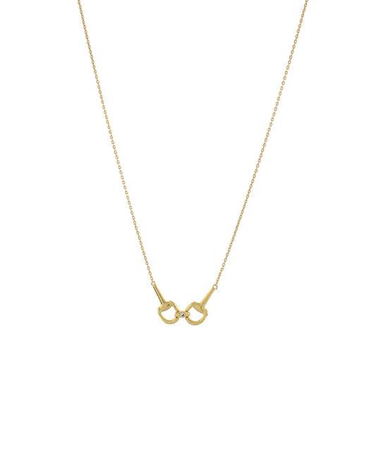 Double Horsebit Pendant Necklace