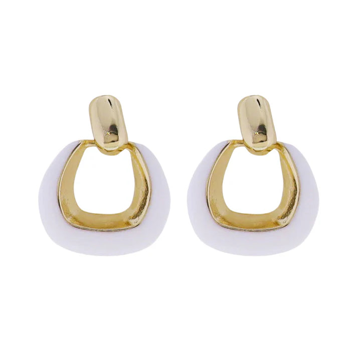 Gold Rectangle Earring