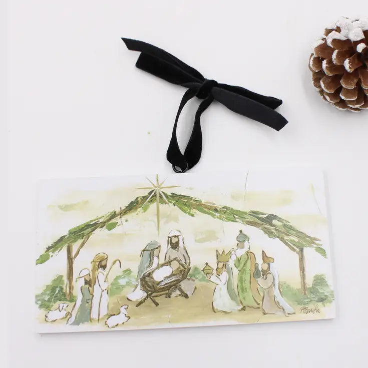 Evergreen Nativity Ornament