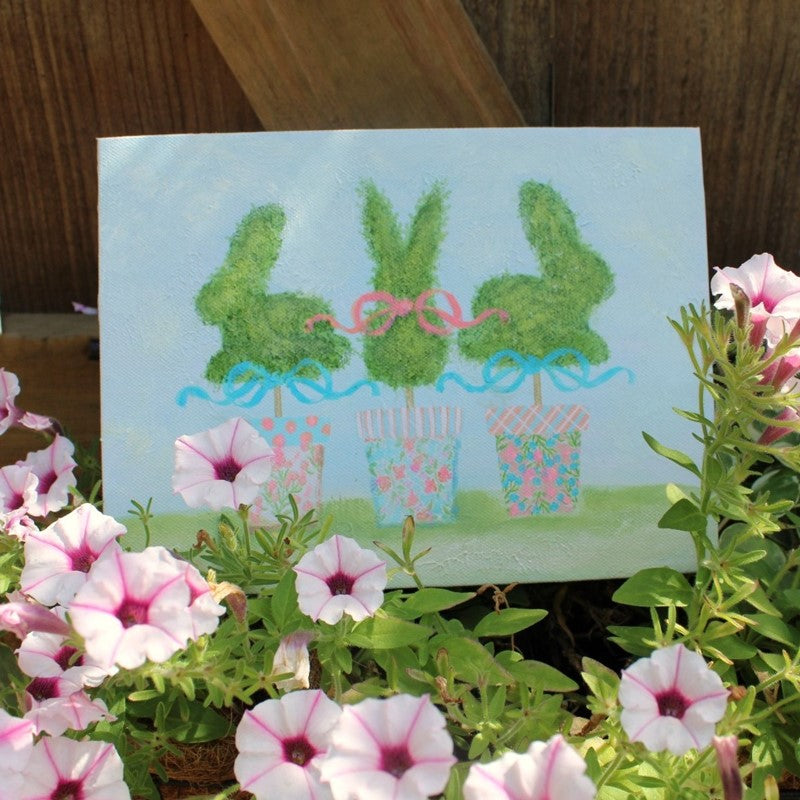 Boxwood Bunny Topiary Trio