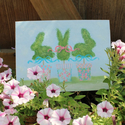 Boxwood Bunny Topiary Trio