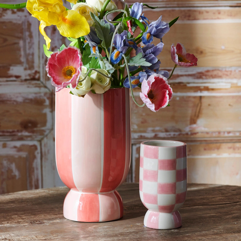 Pink Checkerboard Vase