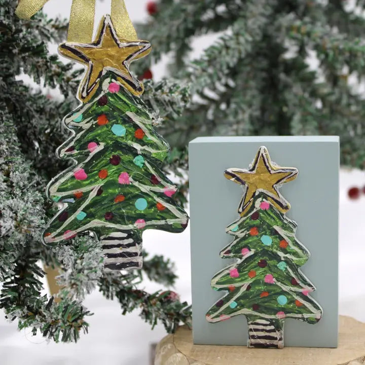 Plaster Cutout Tree Ornament