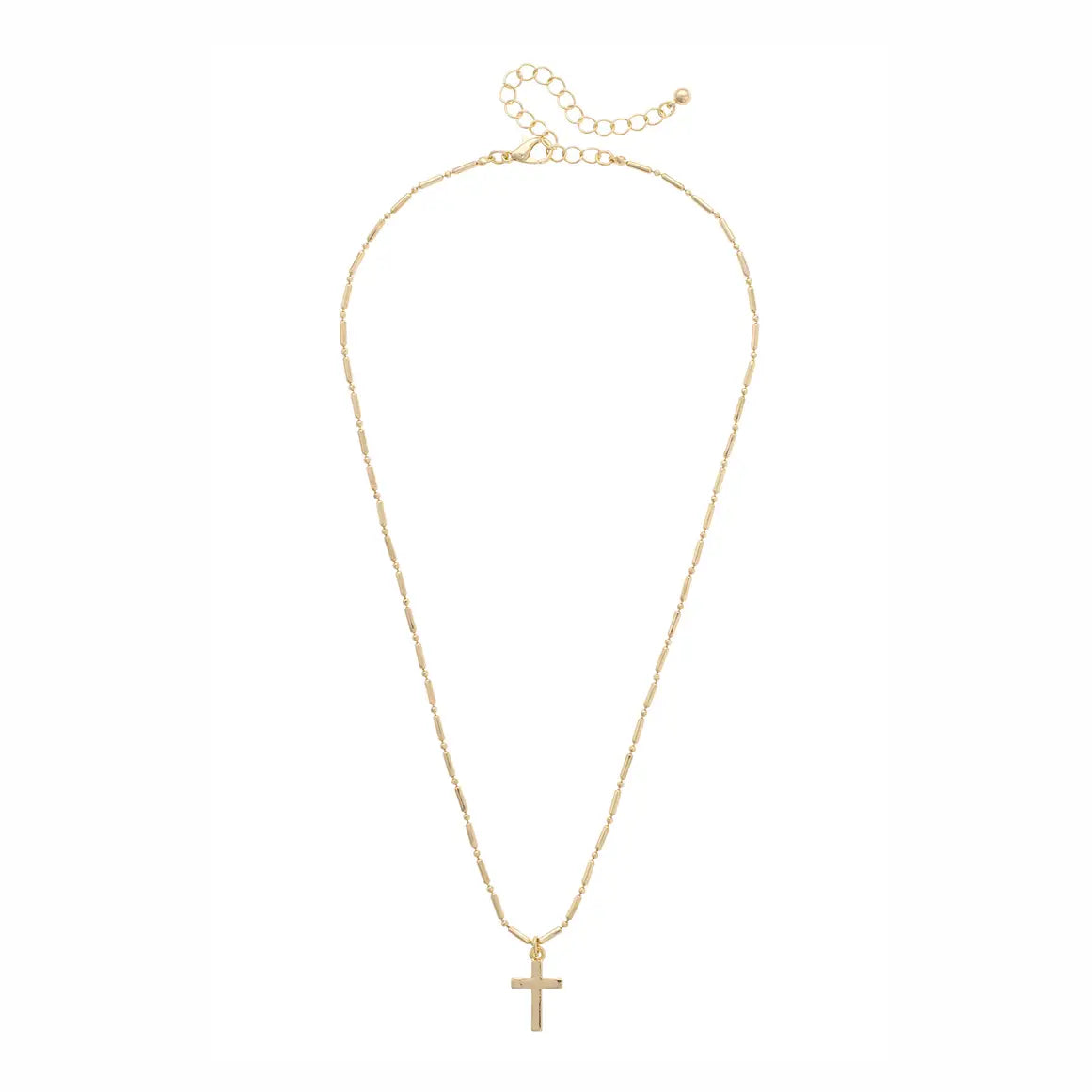 Eloise Cross Necklace in Shiny Gold
